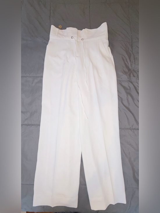 7Th Avenue Design Studio Pants - NWT 7th Avenue Design Studio NY & Company White Paperbag Wide Leg Pants Size 0